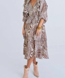Karlie women Geometric Ruffle Midi Dress in Tribal -Cinzia Rocca Icons Shop 0dd66fcd3850477eb77b7de7d0b27ae2 1080x