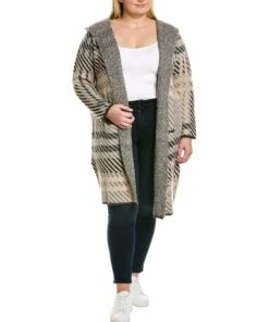 women Joseph A. Plus Hooded Cardigan