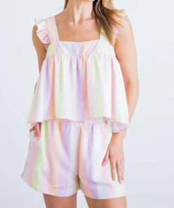 Karlie women Pastel Short in Stripe