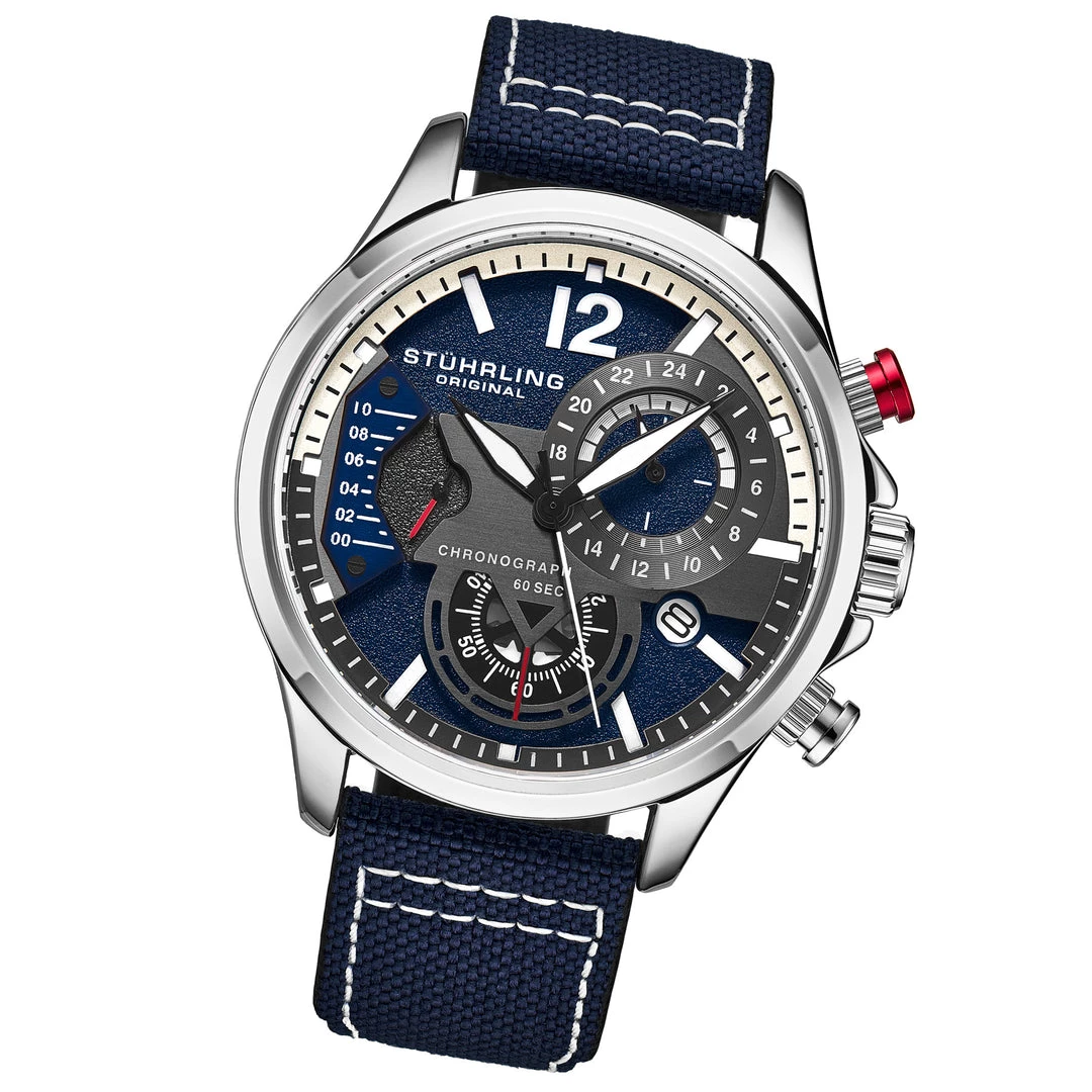 Stuhrling Original men 909 Quartz 45mm Aviator 4 Stuhrling Original men 909 Quartz 45mm Aviator - Image 2