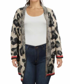 Joseph A. Womens Knit Notch Collar Cardigan Sweater