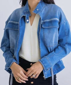 Karlie women Denim Pocket Novelty Jacket In Blue
