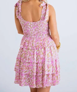 Karlie women Abstract Tie Shoulder Dress in Pink -Cinzia Rocca Icons Shop 378655ec9de64abbb0760b29c4144b78 1080x