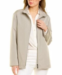 women Cinzia Rocca Icons Scrunched Collar Raincoat
