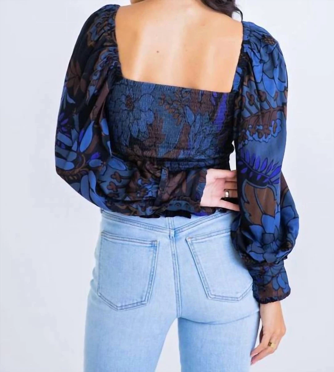 Karlie women Floral Smocked Long Sleeve Top In Multi 4 Karlie women Floral Smocked Long Sleeve Top In Multi - Image 2