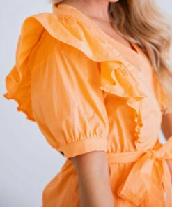 Karlie women Poplin Wrap Ruffle Dress in Orange -Cinzia Rocca Icons Shop 3cf64a8b17b84f588fae0f9202c965f4 bcca59c8 b2f1 42ae 82a0 bdbbc409991a 1080x