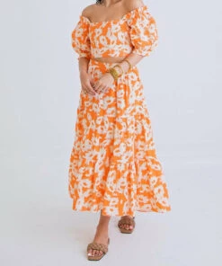 Karlie women Floral Tier Maxi Skirt in Orange -Cinzia Rocca Icons Shop 44ccf84e39ff47e9ba994c2b5296b681 1080x