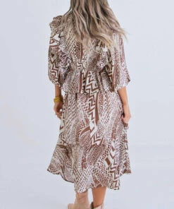 Karlie women Geometric Ruffle Midi Dress in Tribal -Cinzia Rocca Icons Shop 5e37533f71ad4df1b1456c8fa60a2838 1080x