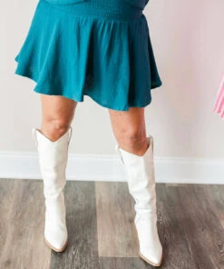 Karlie women Smock Waist Skort in Teal -Cinzia Rocca Icons Shop 5f88ff66f5e94d289b3f1e0013c2b7d0 1080x