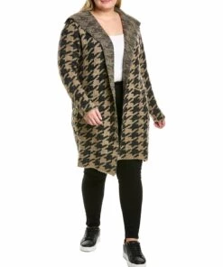 women Joseph A. Plus Draped Open Cardigan