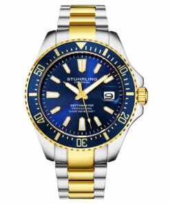 Stuhrling Original men Depthmaster 3950A Quartz 42mm Diver