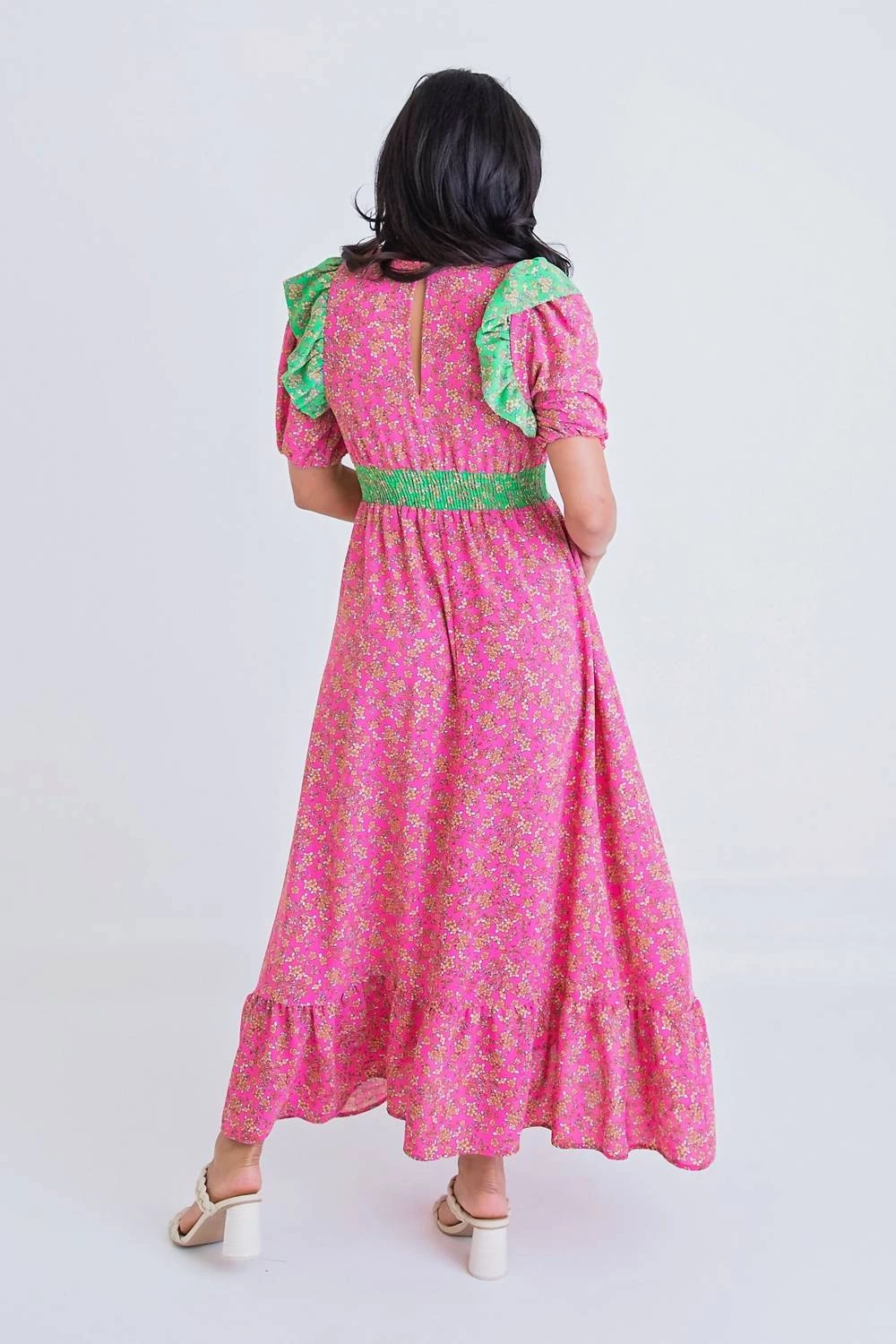 Karlie women Vintage Floral Maxi Dress in Pink 5 Karlie women Vintage Floral Maxi Dress in Pink - Image 3