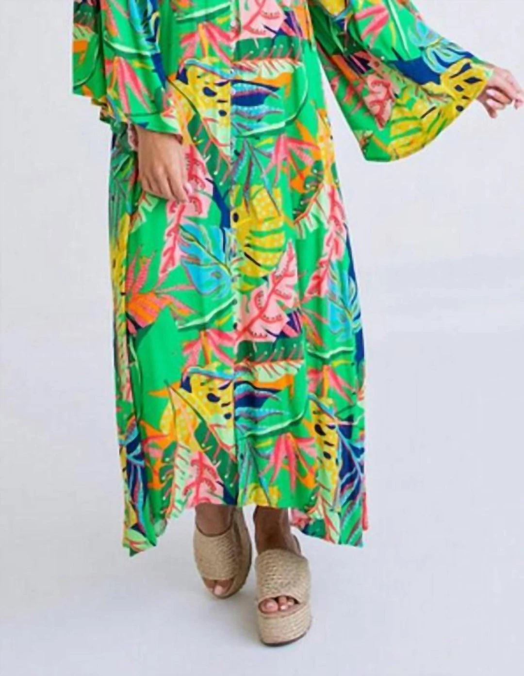 Karlie women Tropical Dolman Sleeve Kaftan Maxi in Green 3 Karlie women Tropical Dolman Sleeve Kaftan Maxi in Green