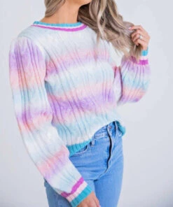 Karlie women Ombre Cable Knit Sweater in Lavender -Cinzia Rocca Icons Shop 8afb6b96244f431b907ec09117e0e655 1080x