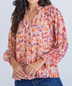 Cinzia Rocca Icons Shop 4 Karlie women Abstract Metallic Top in Orange