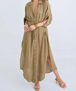 Karlie women Solid Pocket Maxi in Olive
