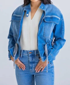Karlie women Denim Pocket Novelty Jacket in Blue