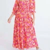Karlie women Floral Abstract Maxi Dress in Red