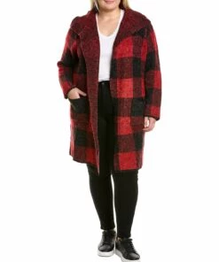 women Joseph A. Plus Draped Open Cardigan