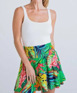 Karlie women Tropical Smock Skort in Green Multi