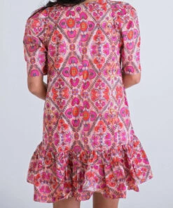 Karlie women Floral Medallion V-Neck Ruffle Dress in Dress Pink -Cinzia Rocca Icons Shop d772b8ad386f4ebcaeea389ce30111f4 1080x