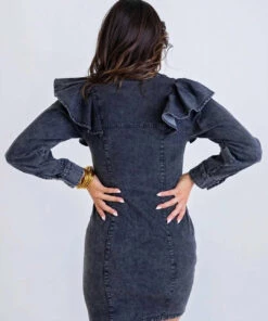 Karlie women Ruffle Long Sleeve Dress In Denim Wash 5 Karlie women Ruffle Long Sleeve Dress In Denim Wash -Cinzia Rocca Icons Shop efd52a91601946cc9b493f542a9317ac c2418b6b 3524 4907 aded 85aa0ed1e14c 1080x