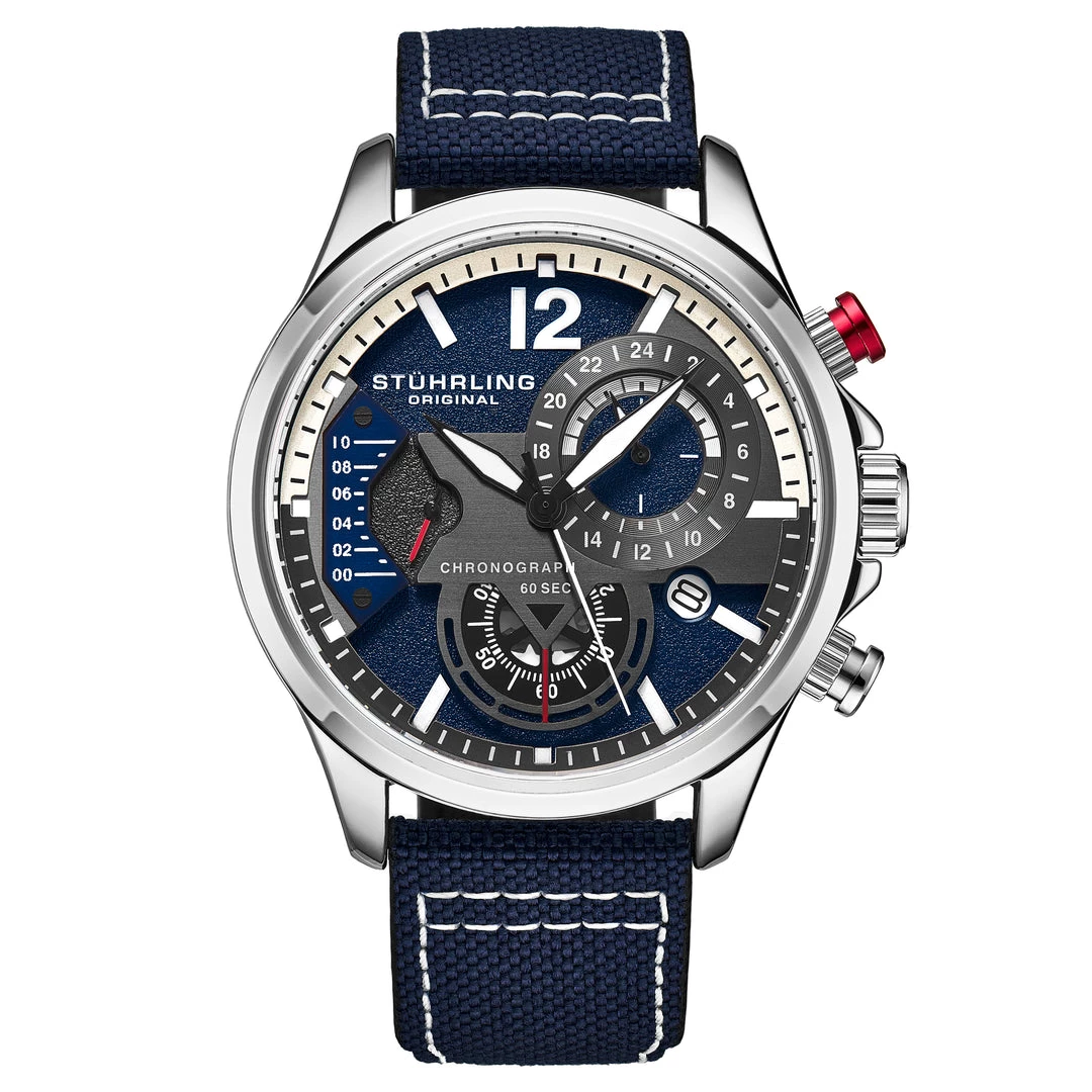 Stuhrling Original men 909 Quartz 45mm Aviator 3 Stuhrling Original men 909 Quartz 45mm Aviator