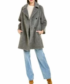 women Cinzia Rocca Icons Double-Breasted Wool & Alpaca-Blend Peacoat