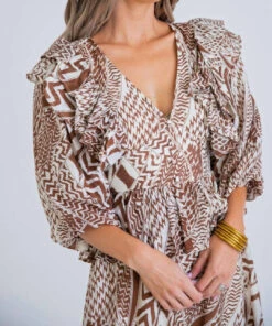 Karlie women Geometric Ruffle Midi Dress in Tribal -Cinzia Rocca Icons Shop fa2f253d0bf843b6affee78231f1d52d 1080x