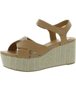 DV By Dolce Vita Vinly Womens Leather Woven Flatform Sandals